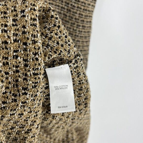J Jill Dress Size XS Womens Butterscotch Tweed Knit Shift Jumper Pocket Fringe - Picture 8 of 9